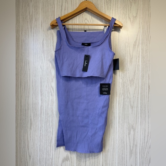 Set For Life Lavender Ribbed Bodycon Two-Piece Dress NWT Size M - Picture 4 of 6